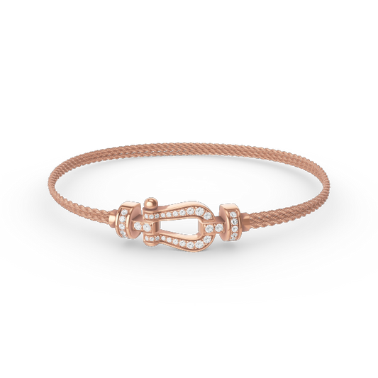 [Solara Jewelry ]FORCE スモール ホースシュー ダイヤモンド チェーン ロープブレスレット