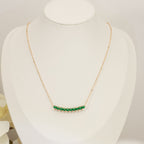 [Solara jewelry]New Colored Stone Bar Charm Necklace