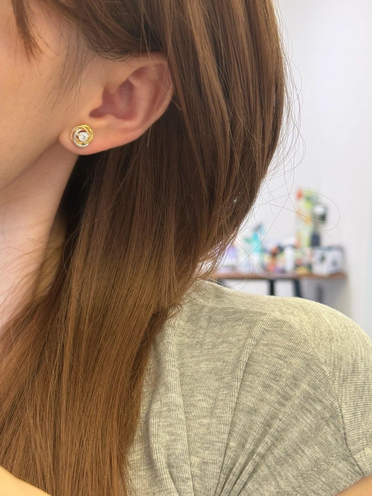 [Solara jewelry] Pave Stud Earrings