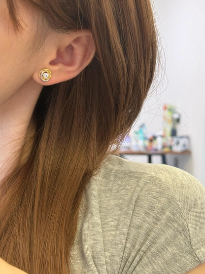 [Solara jewelry] Pave Stud Earrings