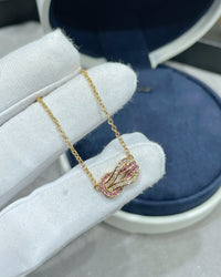 [Solara Jewelry ]Fred Pink Love Horsebit Necklace