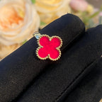 [Solara jewelry]NEW CLOVER PINK ENAMEL RINGS