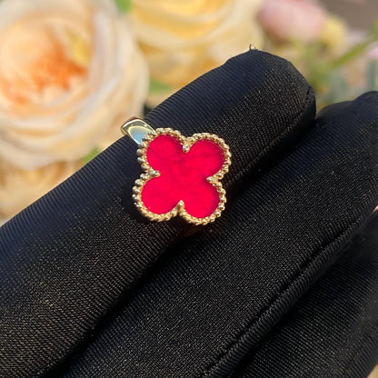 [Solara jewelry]NEW CLOVER PINK ENAMEL RINGS