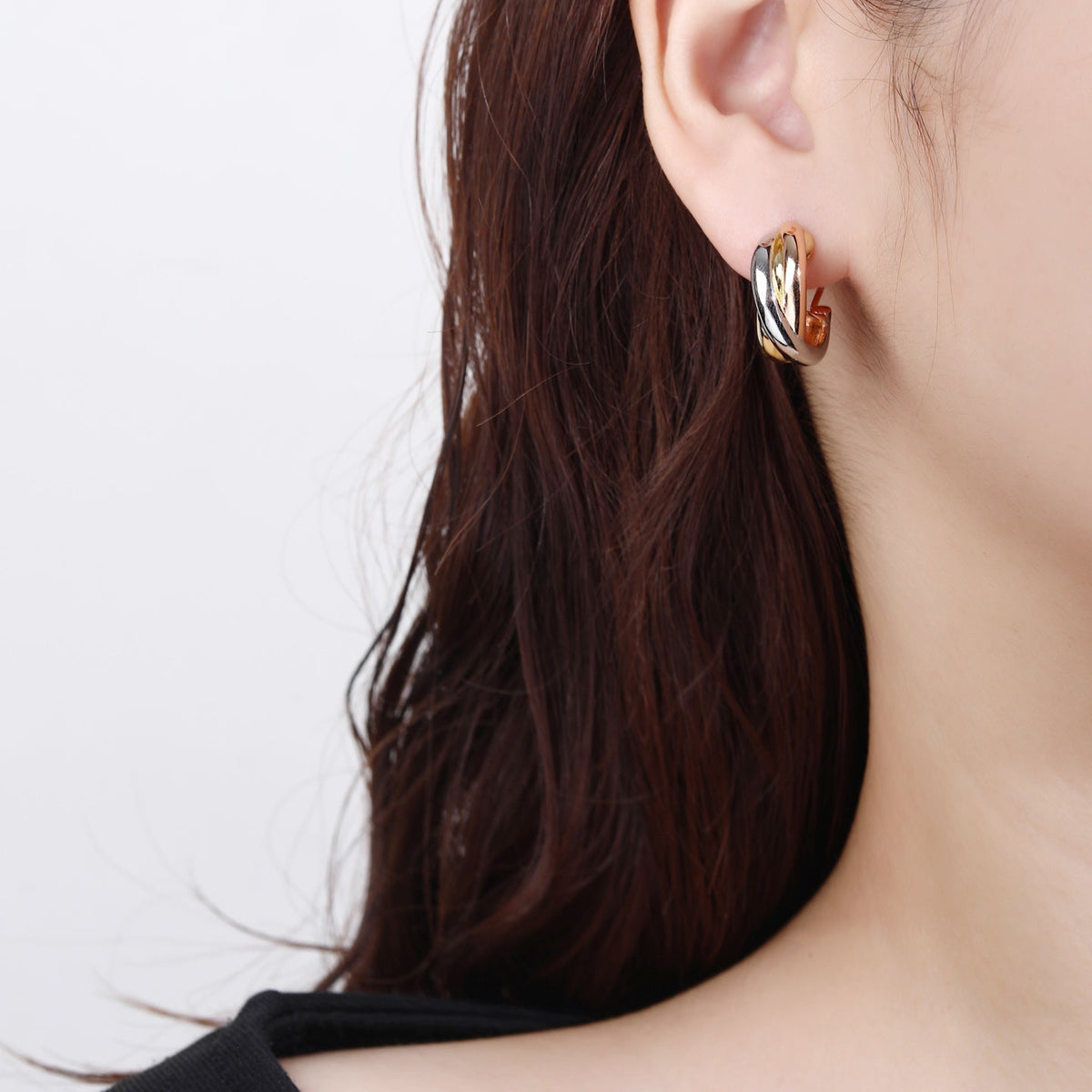 [Solara Jewelry ]トリプル・フープ・イヤリング｜ダイヤモンド不使用デザイン