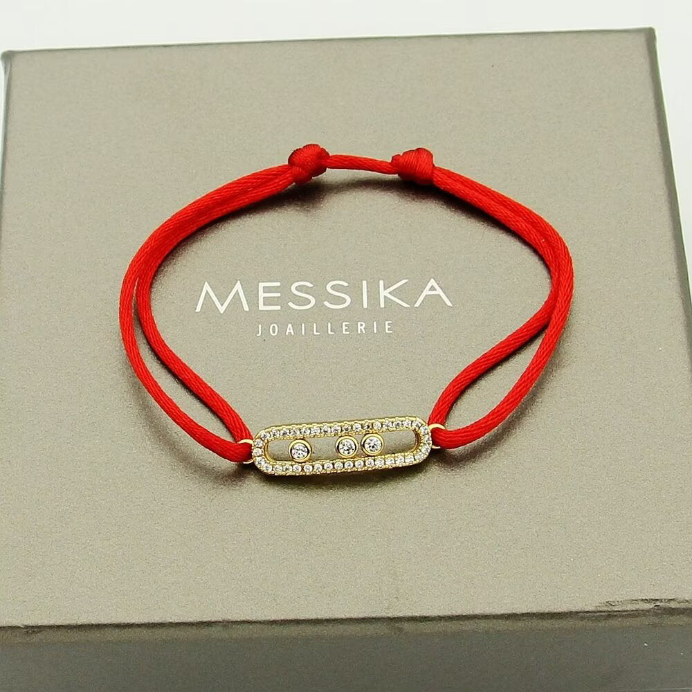 [Solara jewelry]メシカ ケア(s) ピンクコードパヴェブレスレット