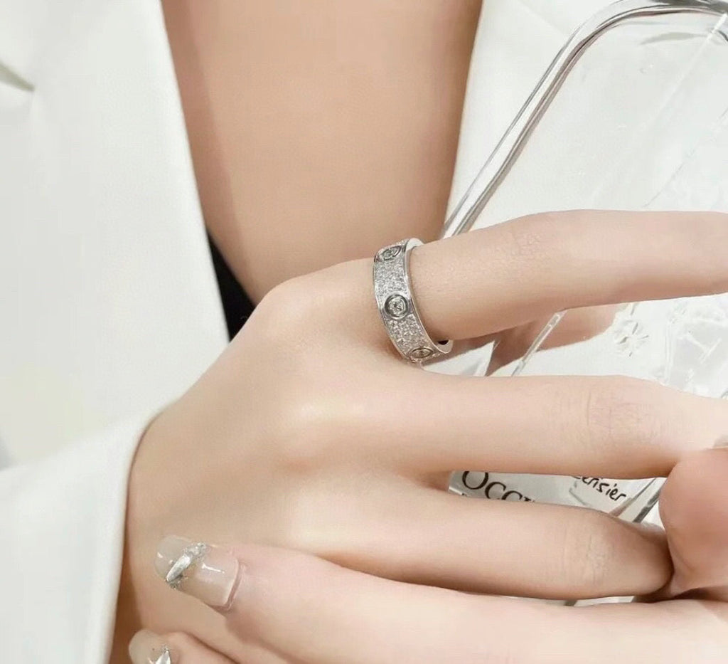 [Solara jewelry]New Enamel Pave Band Ring