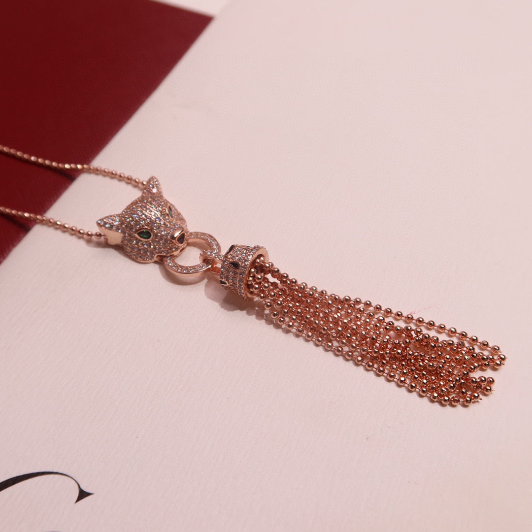[Solara jewelry]Pave Tassel Pendant Necklace image 7