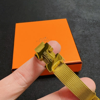 [Solara Jewelry ]H ゴールドトーンウォッチバンドブレスレットチェーン