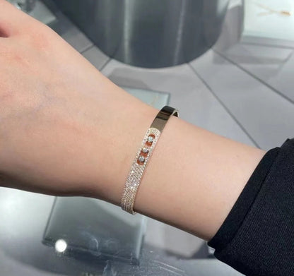 [Solara jewelry]ノア ローズゴールド パヴェダイヤモンド バングルブレスレット