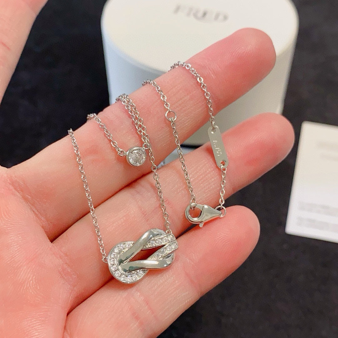 [Solara Schmuck] FORCE Doppellagige Infinity- & Mini-Trensen-Lagenkette, Semi-Pavé
