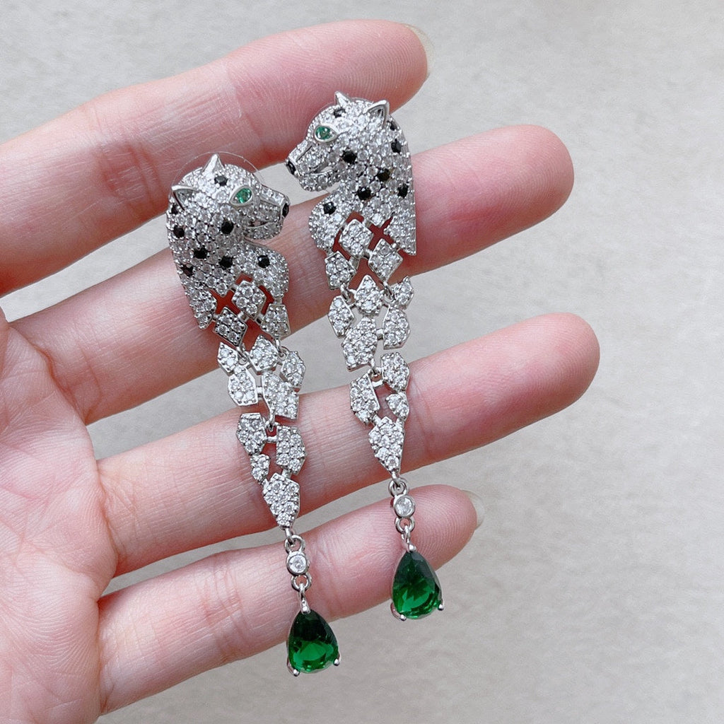 [Solara jewelry] Green Stone Drop Earrings