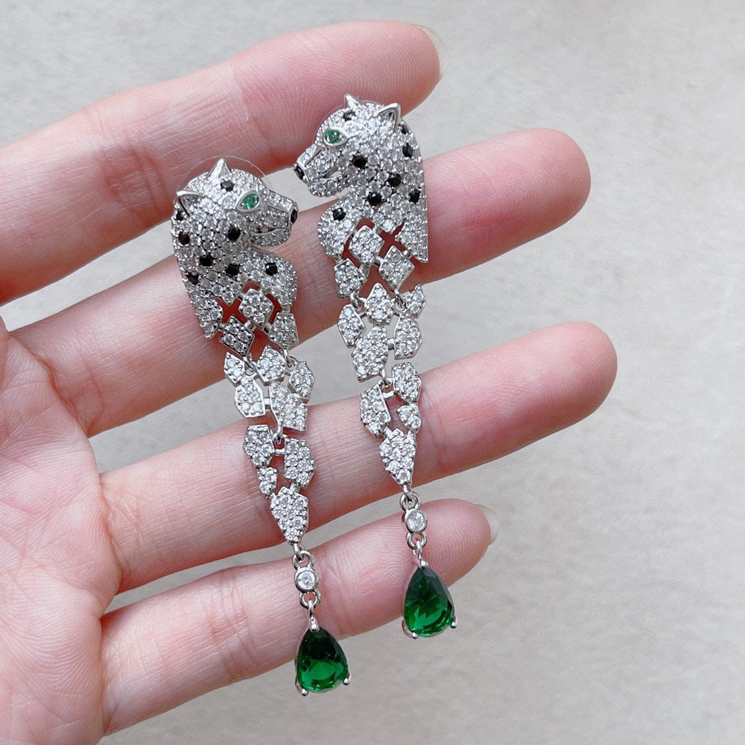 [Solara jewelry] Green Stone Drop Earrings