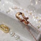 [Solara Jewelry ]FORCE New Full-Pavé Pulled Ring Necklace