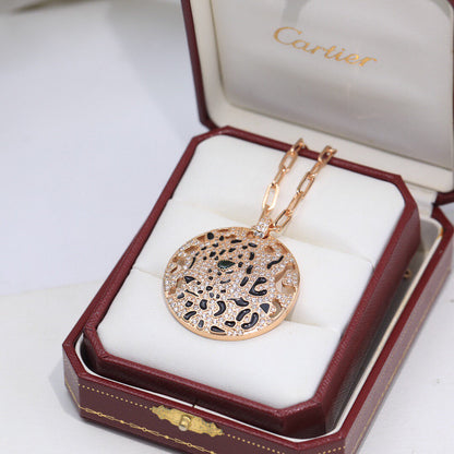 [Solara jewelry]Openwork Round Pendant Necklace image 2