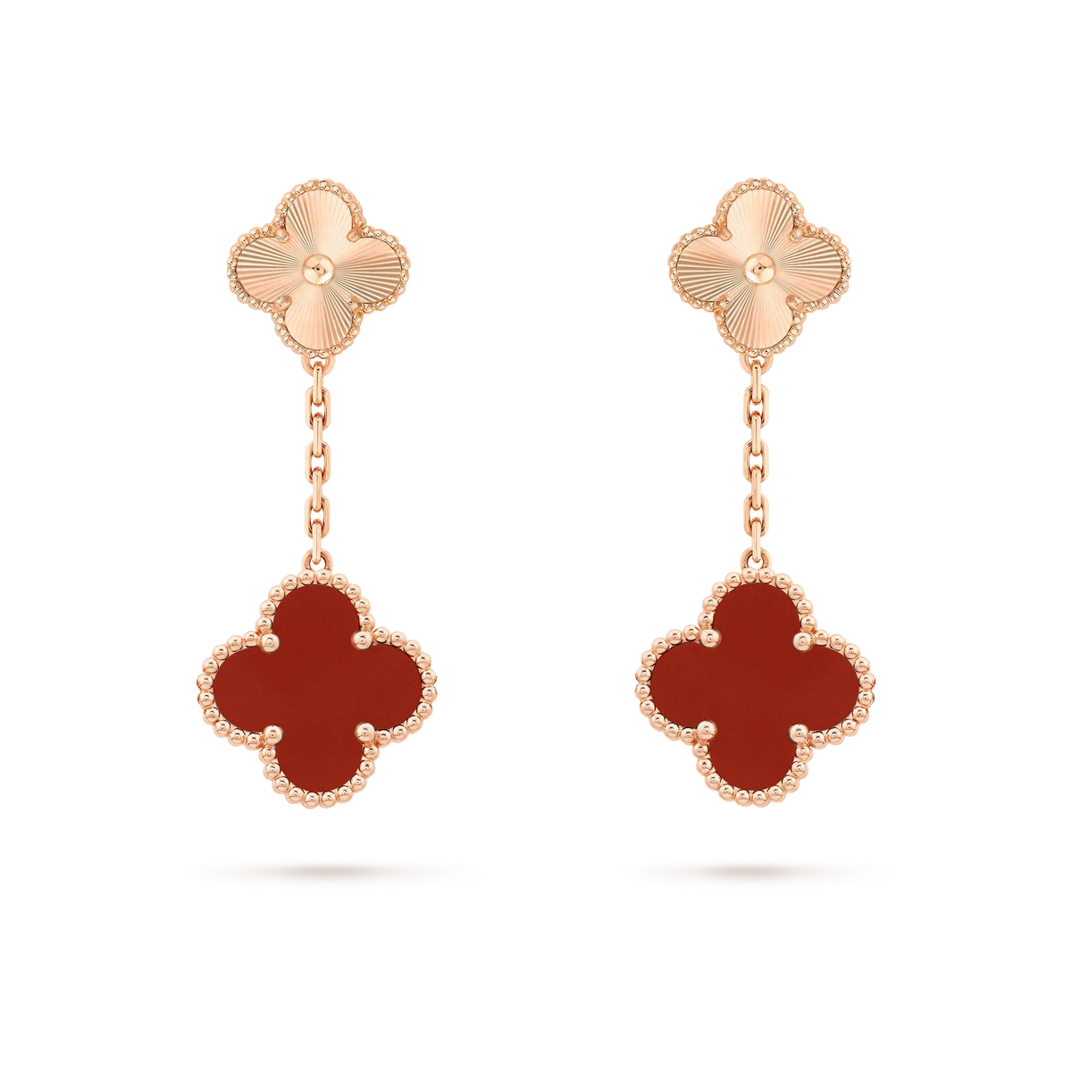[Solara Jewelry ]CLOVER 2 MOTIV LASER-KARNEOL-OHRRINGE