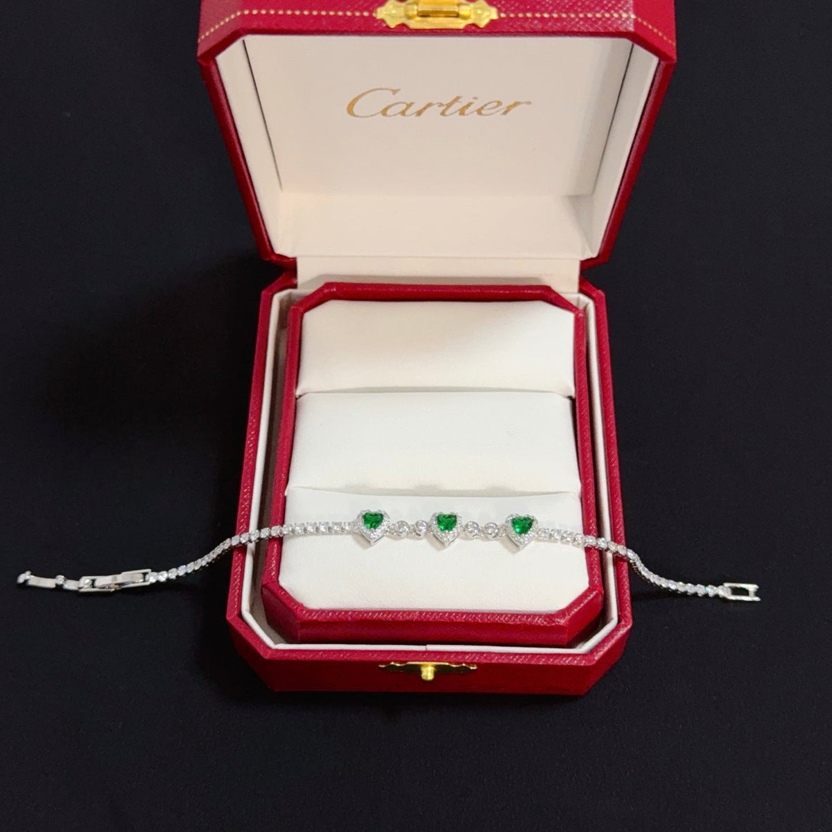 [Solara Jewelry ]CT エクスクイジット パヴェダイヤモンドブレスレット-エメラルド