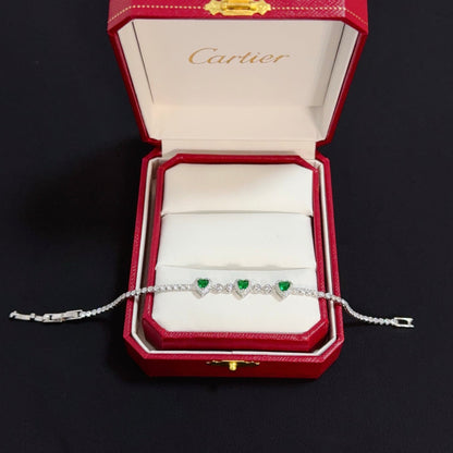 [Solara Jewelry ]CT エクスクイジット パヴェダイヤモンドブレスレット-エメラルド