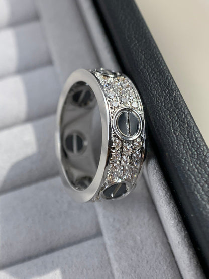 [Solara Jewelry ]LOVE RING 5.5MM DIAMONDS PAVED CERAMIC