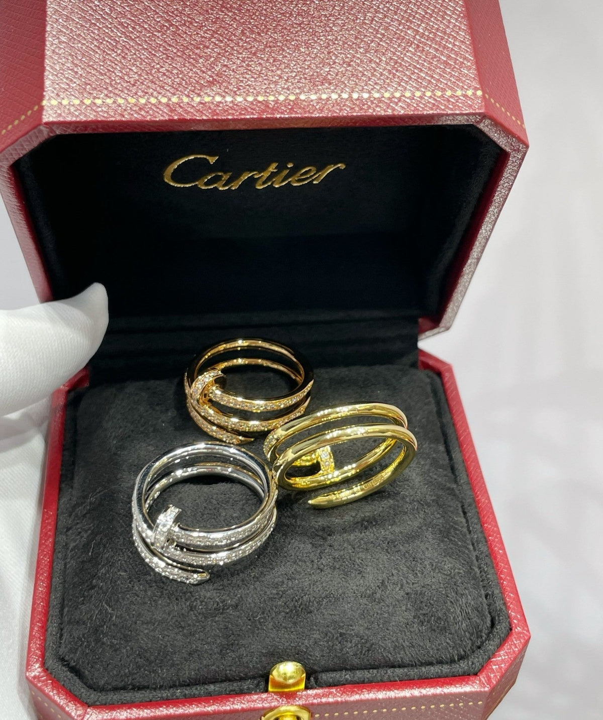 [Solara Jewelry ]LOVE Dreireihiger Full Pave Nagelring