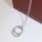 [Solara jewelry]Double Circle Pendant Necklace image 5