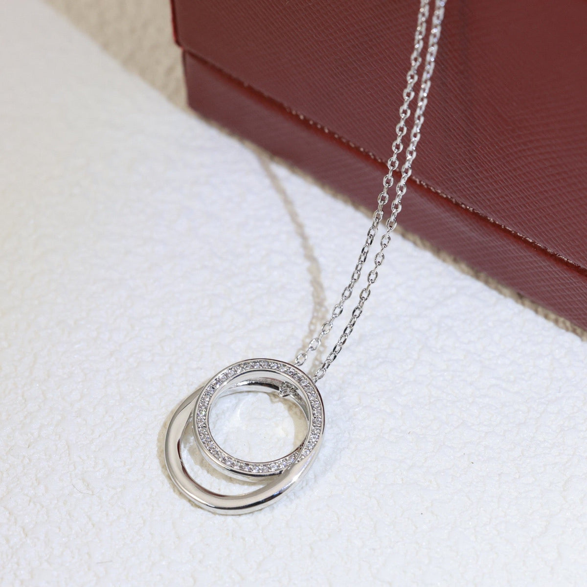 [Solara jewelry]Double Circle Pendant Necklace image 5