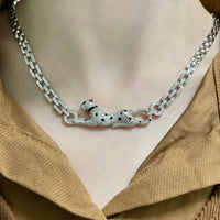 [Solara Jewelry ]Leopard Head Pendant Necklace with Metal Chain