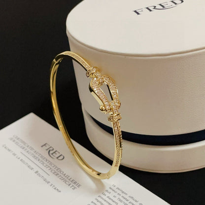 [Solara Schmuck]FORCE Horsebit Armband, vollständig mit Kristallen besetzt