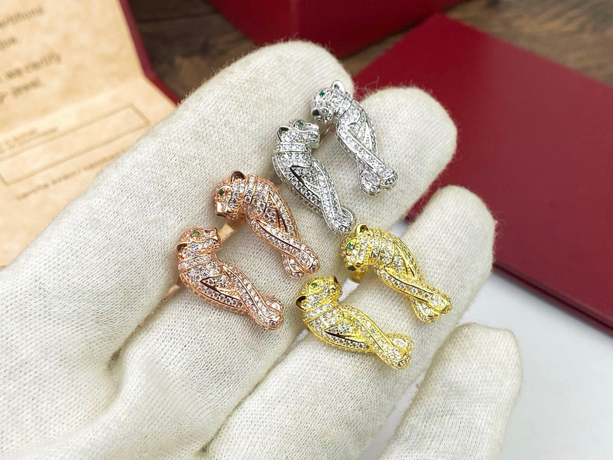 [Solara jewelry] Panther Pave Stud Earrings