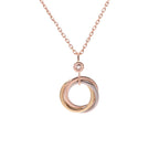 [Solara Jewelry ]TRINITY SILVER GOLD PINK GOLD NECKLACE