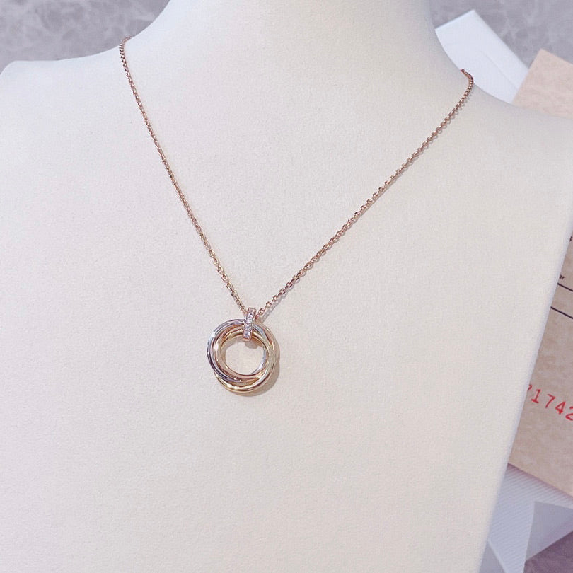 [Solara Jewelry ]TRINITY NECKLACE GOLD  DIAMONDS