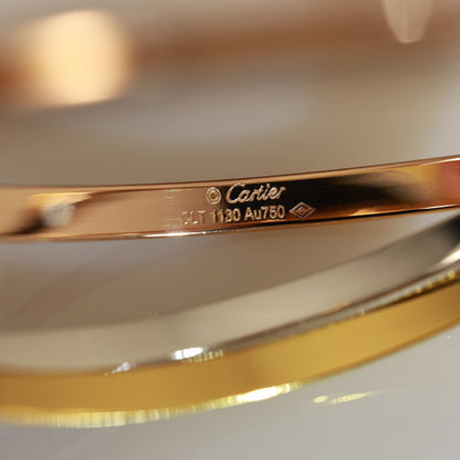 [Solara Jewelry ]ダイヤモンドが輝くマルチトーンスリーバンドツイストブレスレット