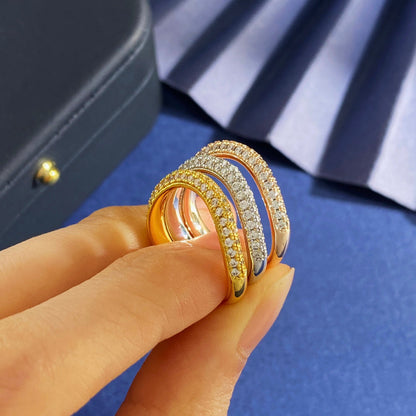 [Solara Jewelry ] CT Gebogener offener Bandring mit Diamantakzenten