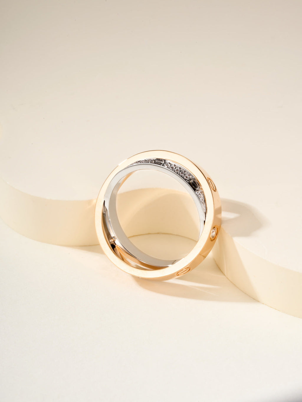 [Solara jewelry]8mm Two Tone Love Ring image 3