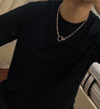 [Solara jewelry]Double Ring Chain Necklace