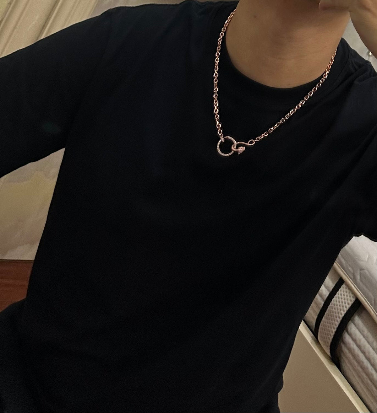 [Solara jewelry]Double Ring Chain Necklace