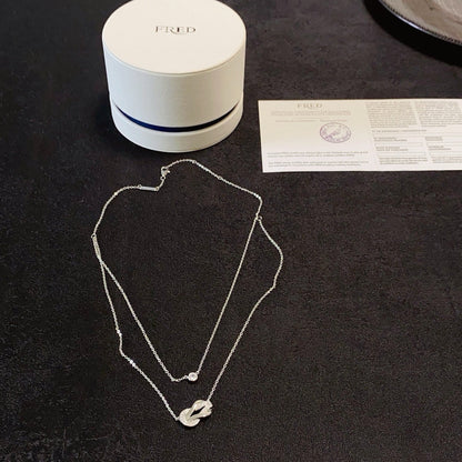 [Solara Schmuck] FORCE Doppellagige Infinity- & Mini-Trensen-Lagenkette, Semi-Pavé