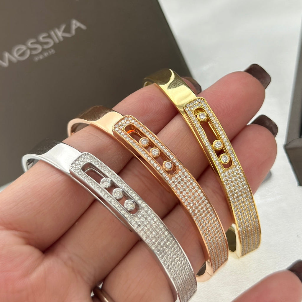 [Solara jewelry]ノア ローズゴールド パヴェダイヤモンド バングルブレスレット
