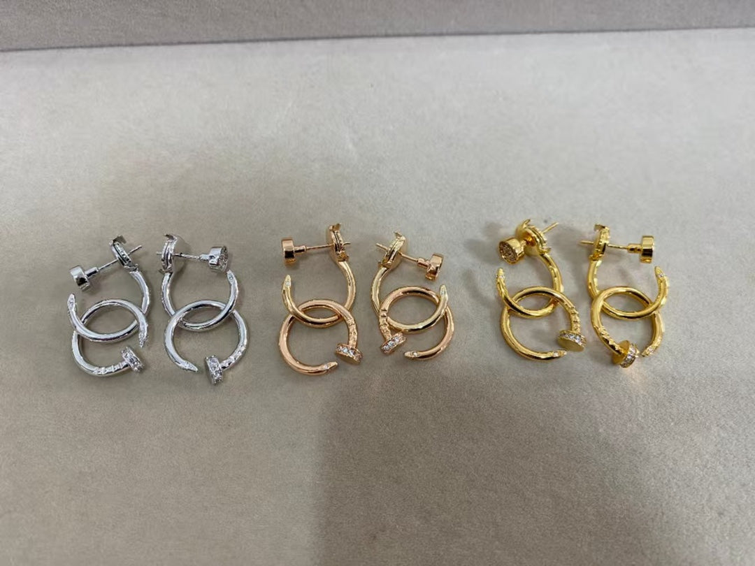 [Solara Jewelry ]LOVE New ネイル スタッドピアス | スタイル: KDEDM0006-056