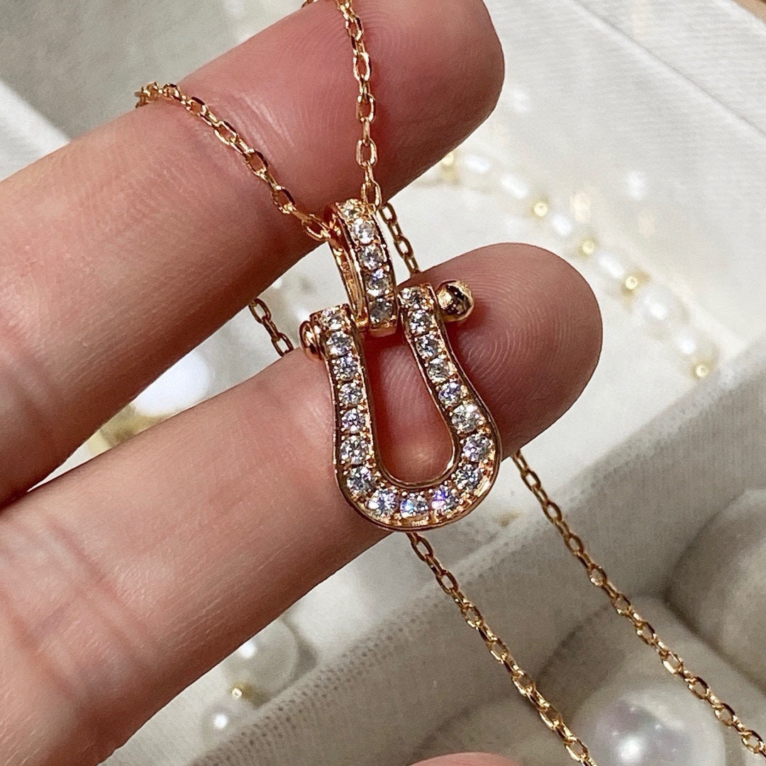 [Solara Jewelry ]FORCE Neue Full-Pavé Pulled Ring Halskette