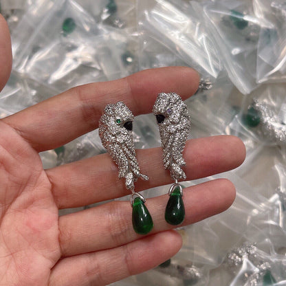 [Solara jewelry] Green Stone Drop Earrings