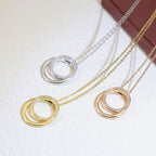 [Solara jewelry]Double Circle Pendant Necklace image 6