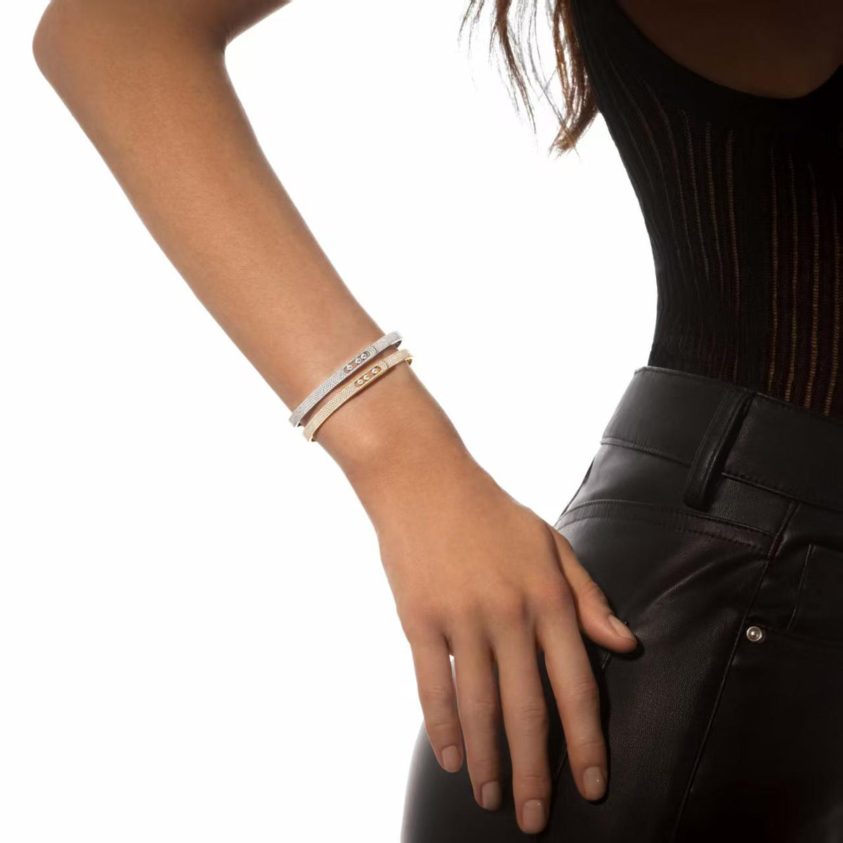 [Solara Jewelry]Move Noa Full Pavé Diamond Bangle Bracelet