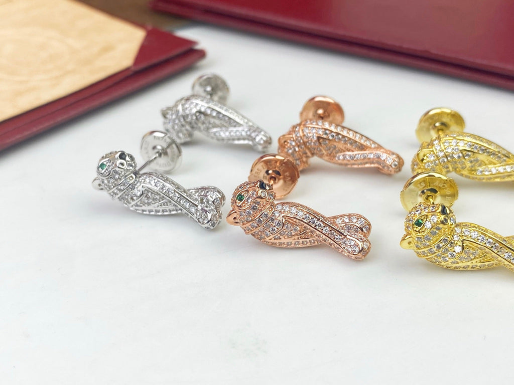 [Solara jewelry] Panther Pave Stud Earrings