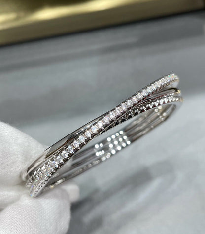 [Solara Jewelry] ダイヤモンドアクセント付き CTリベットデザイン スリーローカフ