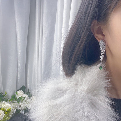 [Solara jewelry] Green Stone Drop Earrings