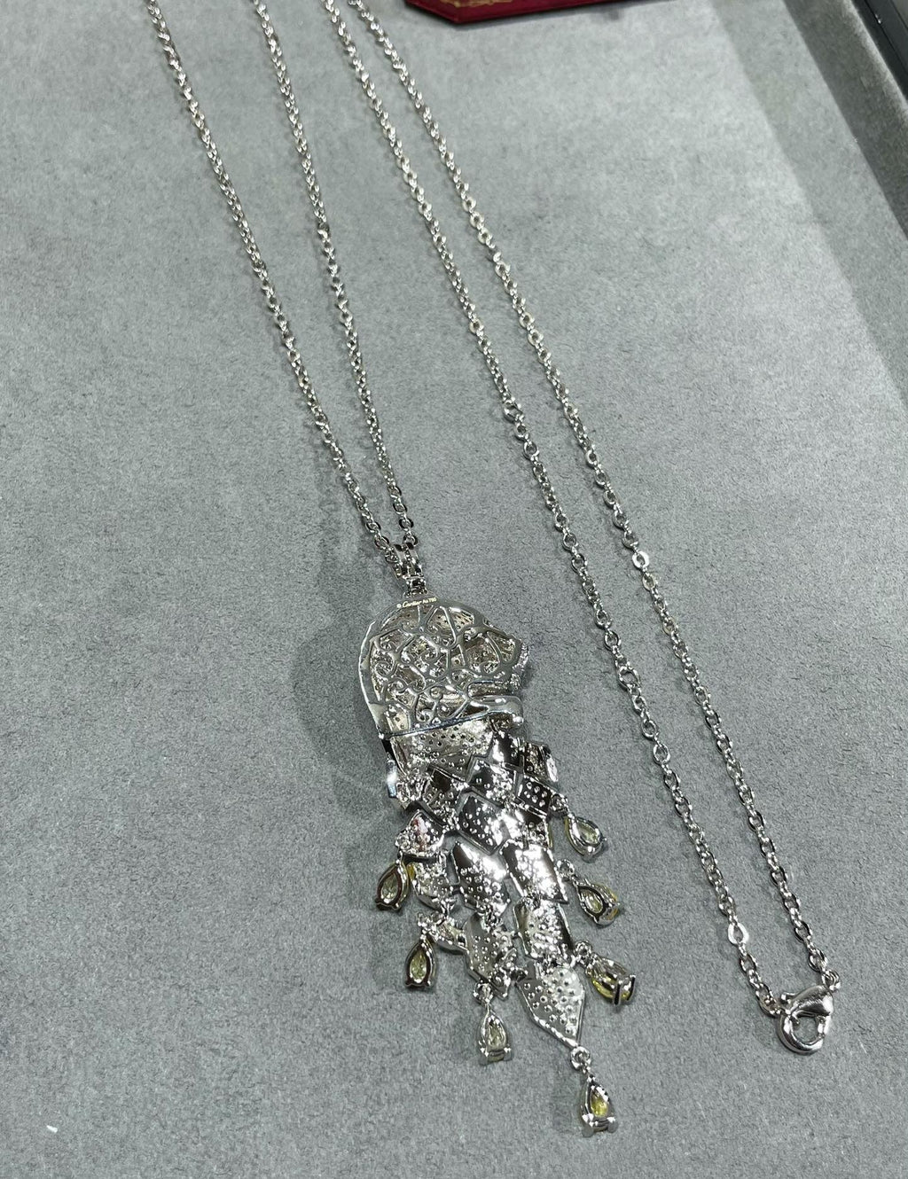 [Solara jewelry]High Jewelry Pave Panther Tassel Necklace image 8