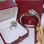 [Spira Jewelry]PAVE PANTHER HEAD OPEN BANGLE