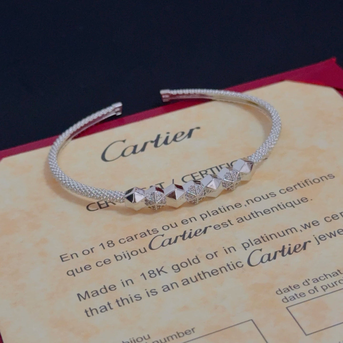 [Solara Jewelry ]CT ダイヤモンドアクセント スパイクブレスレット
