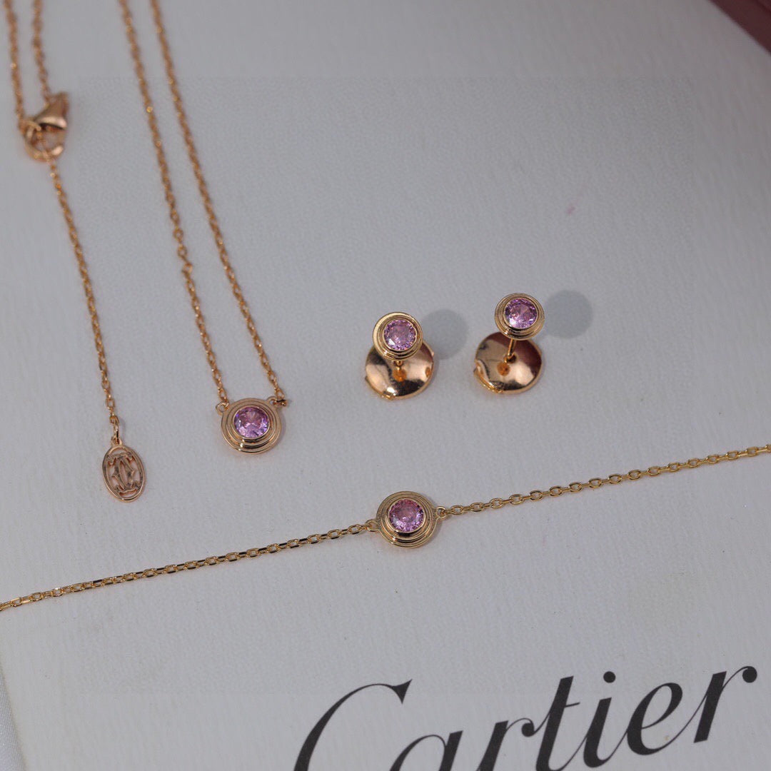 [Solara Jewelry] 一粒ダイヤモンド UFO スタッドピアス & ピンクダイヤモンド スタッドピアス