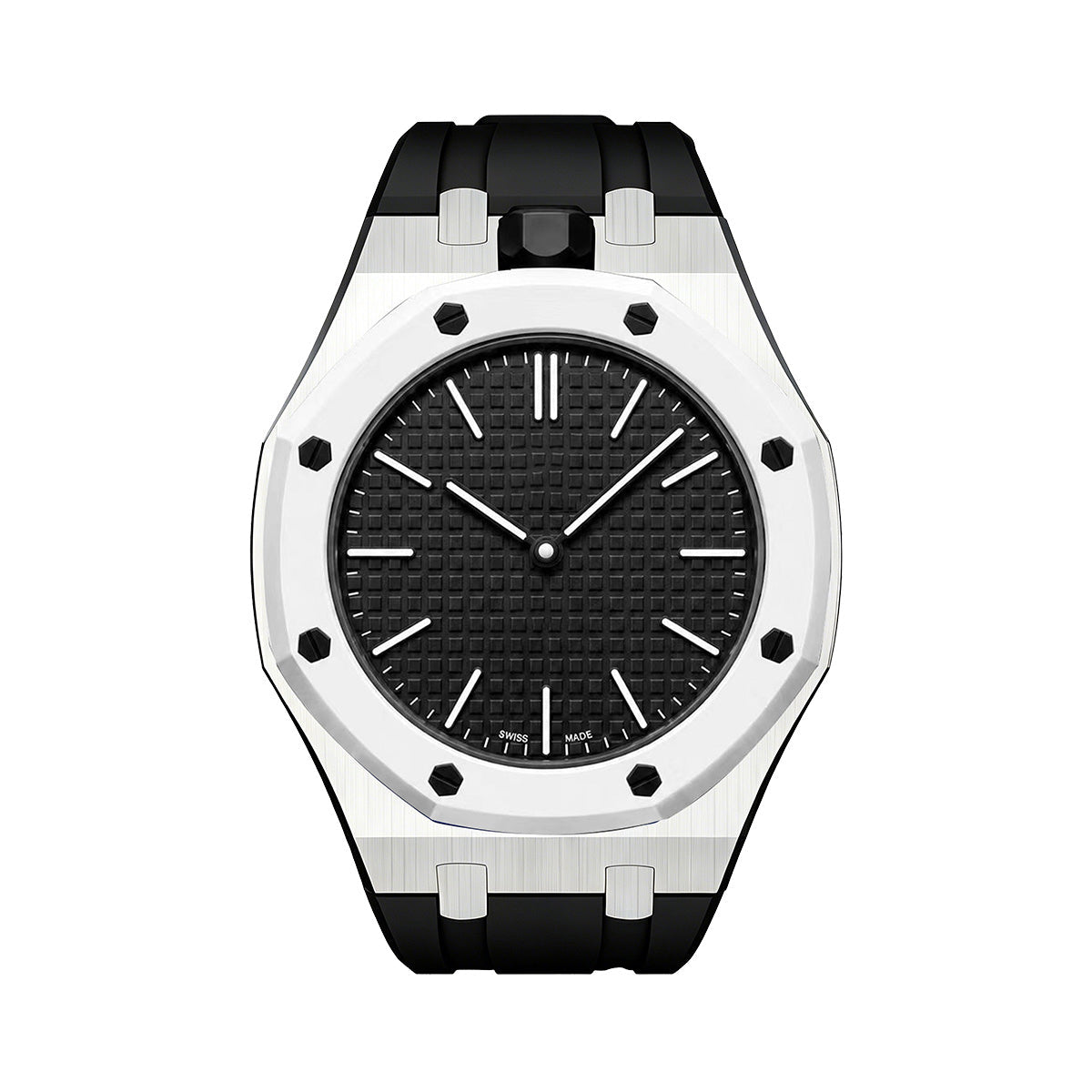 Oak Pop Schwarz Stahl Silikonarmband